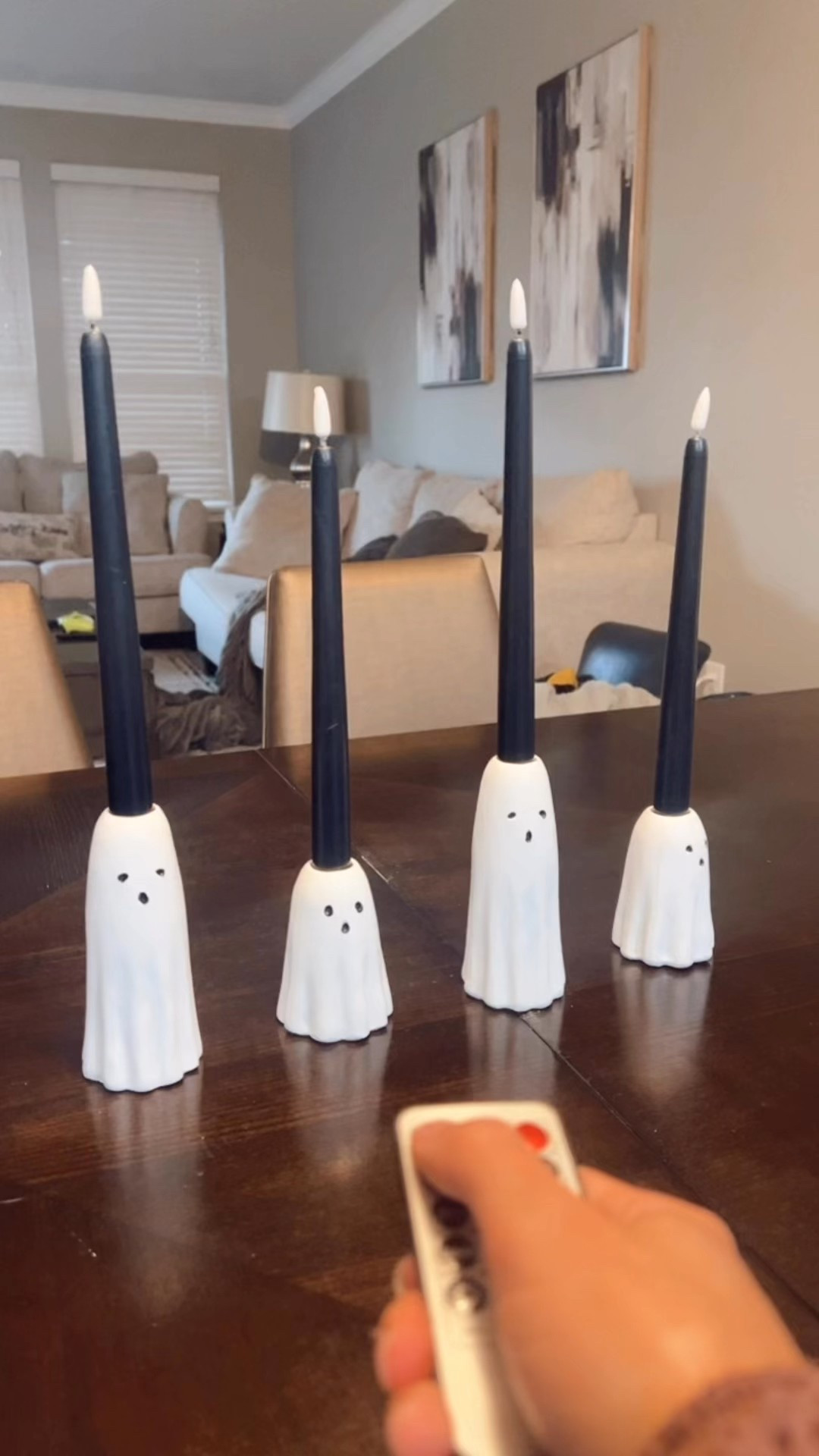 Love these LED taper candles.
These taper ghost candle holders are from Home Sense, but linked similar.
Halloween Table
Halloween Decor 
Amazon find 

#LTKSeasonal #LTKFindsUnder50 #LTKHome