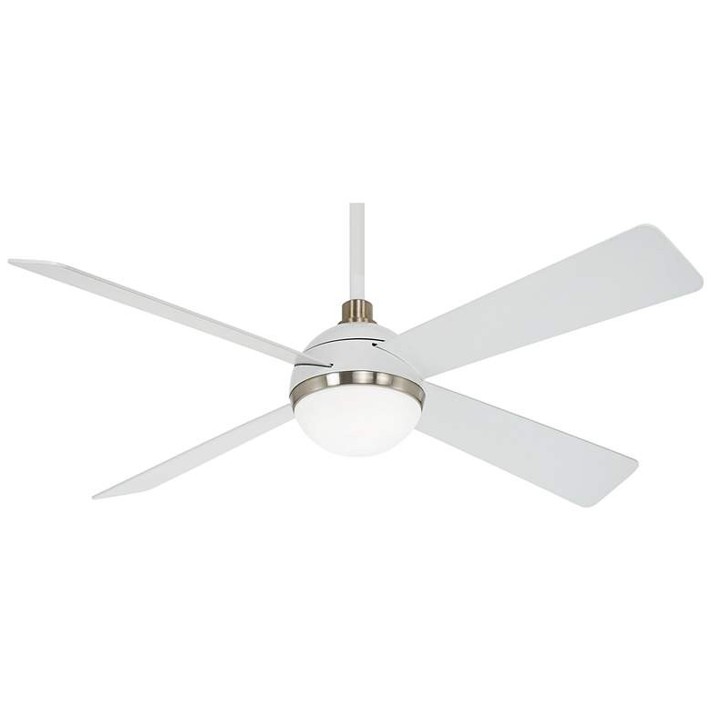 54" Minka Aire Orb LED Flat White Indoor Ceiling Fan with Remote | Lamps Plus