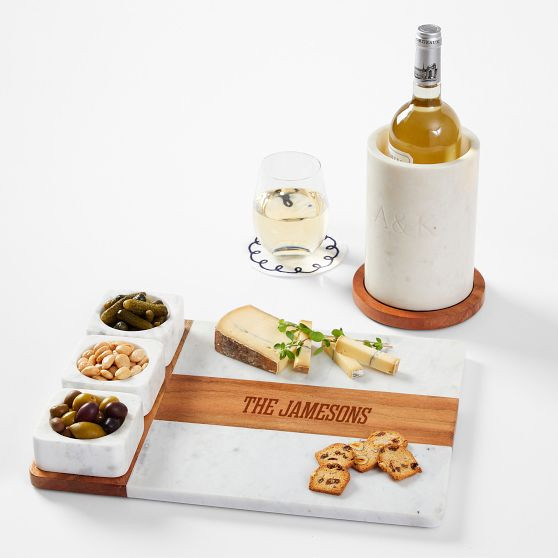 Wood and Marble Hostess Gift Set | Mark and Graham