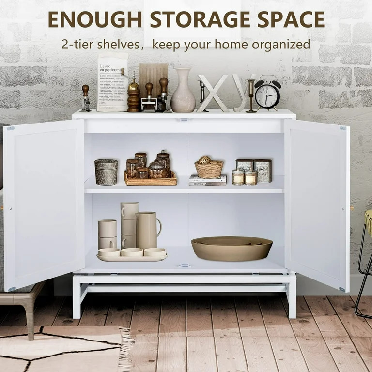 AWQM Sideboard Buffet Cabinet set of 2, Rattan Kitchen Storage Cabinet with 2 Doors,Cupboard Cons... | Walmart (US)