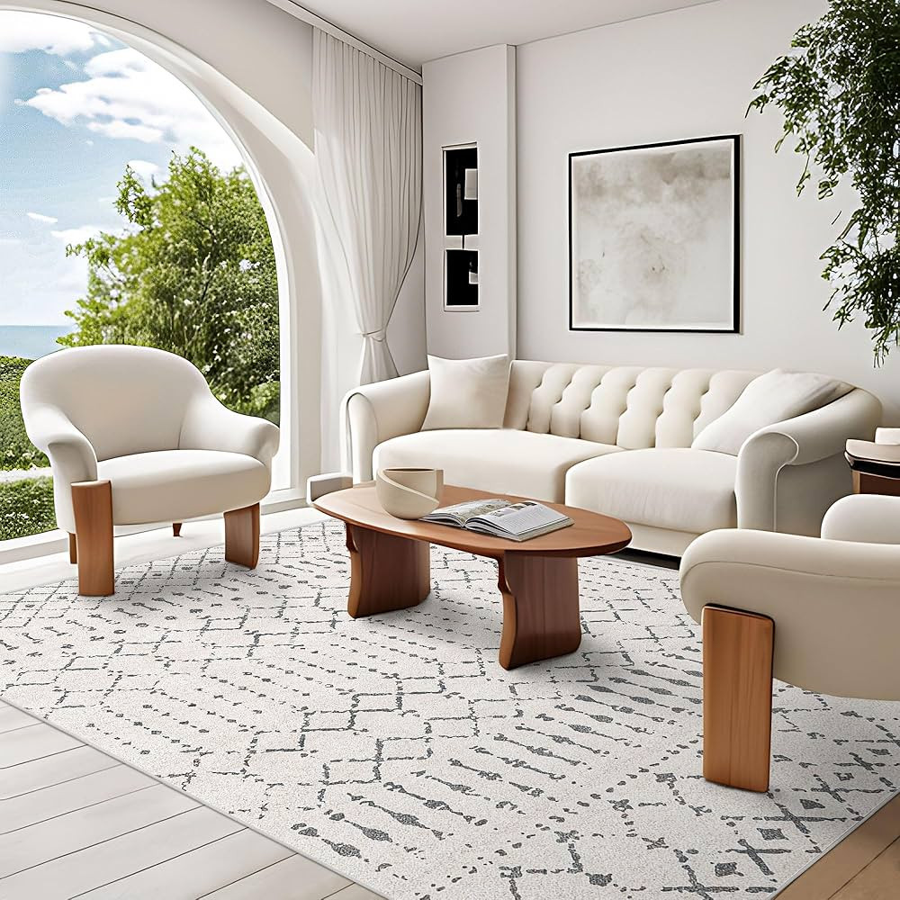 Rug For Bedroom, Washable Living Room Rug Area Rugs 5x7, Moroccan Boho Farmhouse Rug With Non-Sli... | Amazon (US)