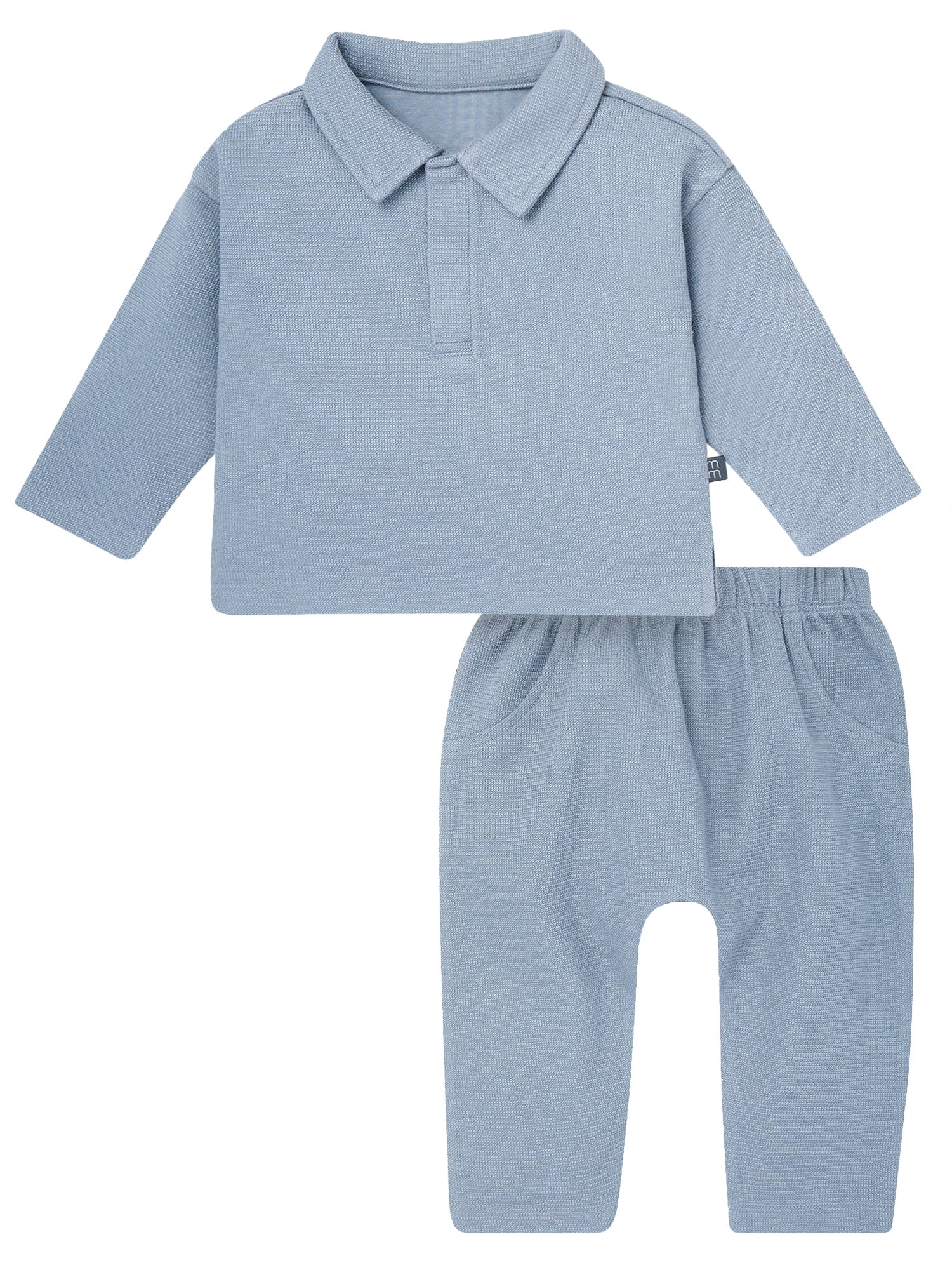 Modern Moments by Gerber Baby Boy Johnny Collar Top and Bottom Set, Sizes 0/3 Months - 24 Months | Walmart (US)