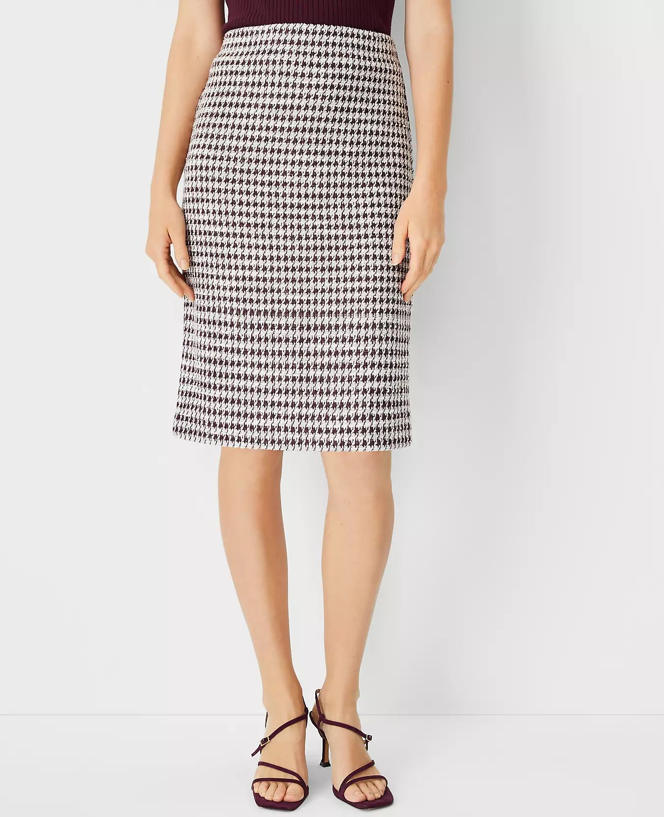 Houndstooth Knit Pencil Skirt | Ann Taylor (US)