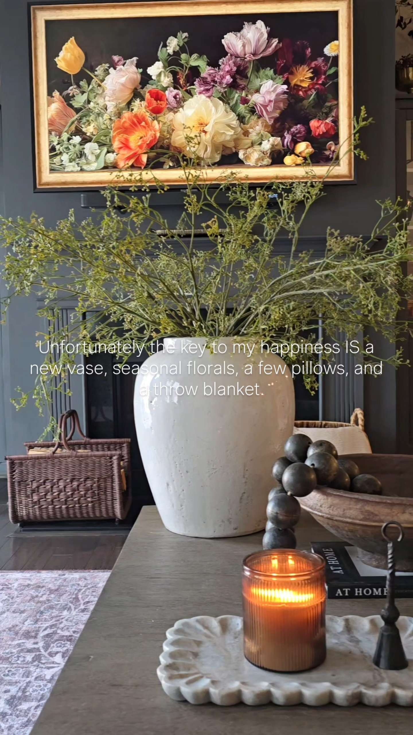 Restyled my coffee table with all of my favs and added the prettiest basket with pottery barn quality.  

 #LTKSeasonal #LTKHome #LTKSaleAlert