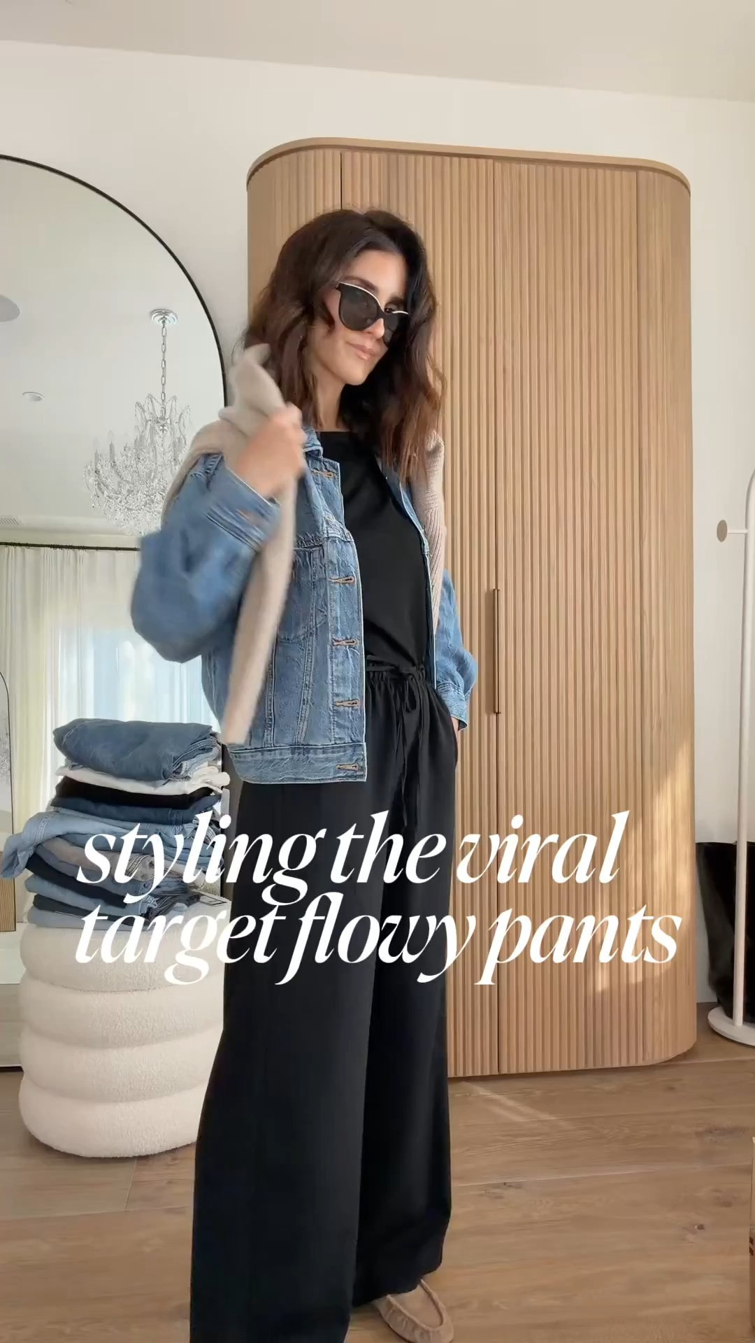 Styling the viral target flowy pants…. I want to share this super comfortable  outfit from @Target ! I’m just shy of 5-7” wearing the size XS denim jacket and pants. #stylinbyaylin #monochromoutfit #summergstyle 

 #LTKgrwm #LTKootd #LTKSeasonal
