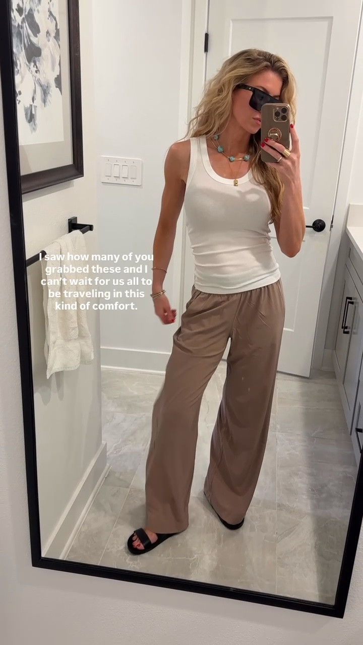 The perfect travel pants! 
Run large, wearing size XS! 

#LTKSeasonal #LTKdayinmylife #LTKootd