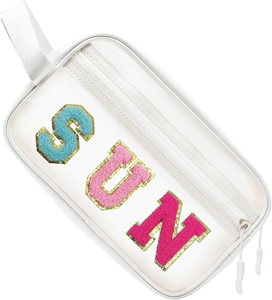 COSHAYSOO Clear SUN Makeup Bag Sunscreen SPF Pouch Beach Pool Lake Spa Travel Cosmetic Toiletry S... | Amazon (US)