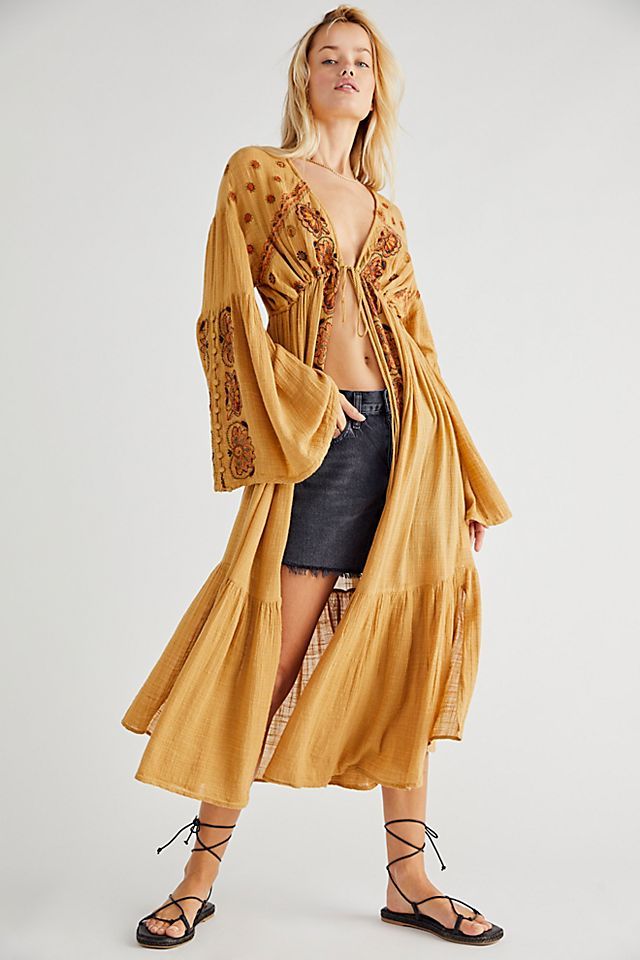 Good Vibes Embroidered Kimono | Free People (Global - UK&FR Excluded)