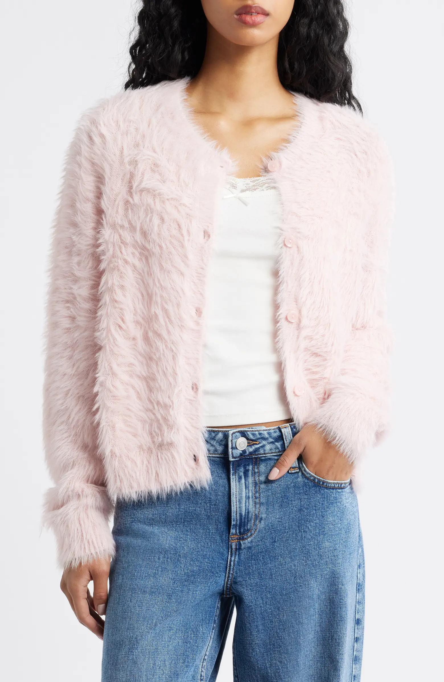 BP. Sparkle Fuzzy Cardigan | Nordstrom | Nordstrom