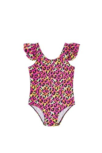 LIZENS Girls Swimwear One Piece Swimsuit Toddler Cute Beach Bathing Suit（LG4G-1，8-9t） Red Leopard | Amazon (US)