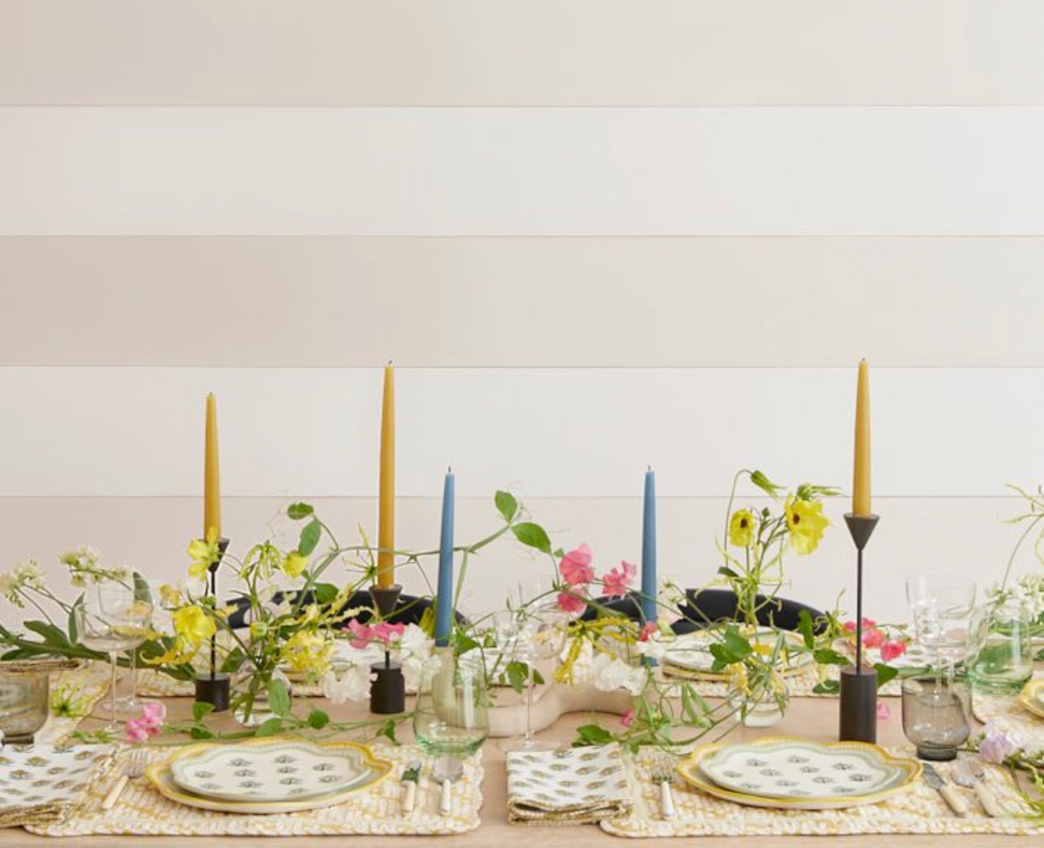 RHODE x west elm collaboration 

scalloped shower curtain, bath mat, block print napkins 