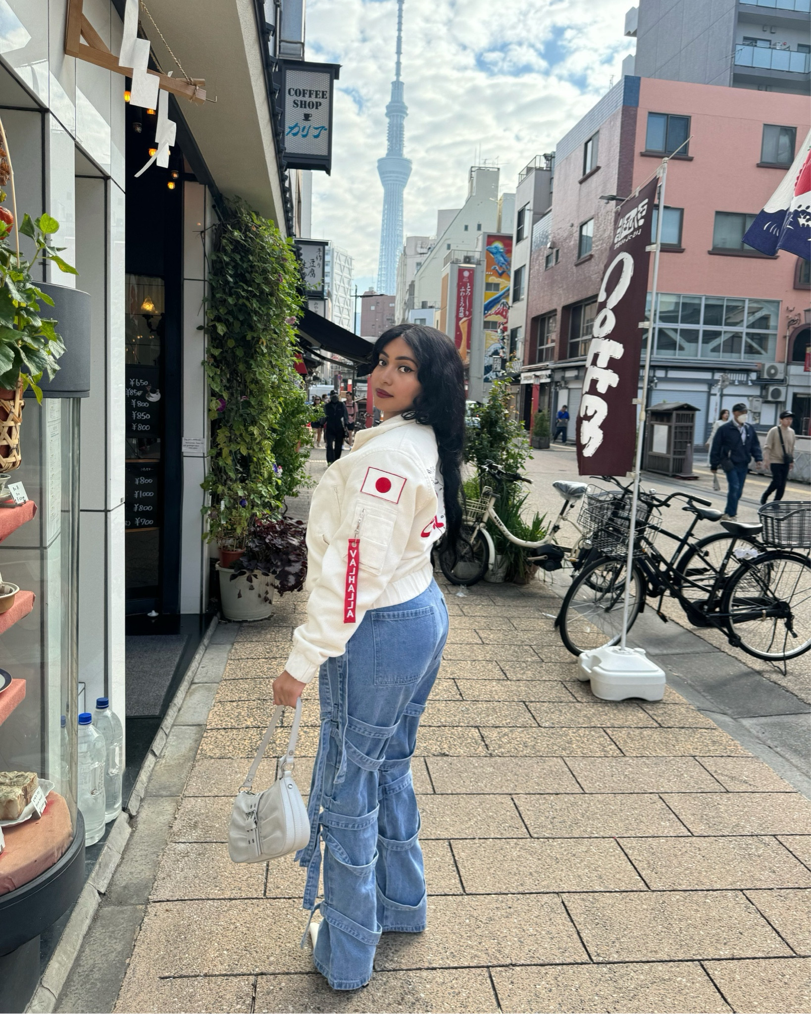 Visit to Senso-Ji Temple. Carbon Copy Bomber Jacket and Maniere De Voir Jeans ❤️ Similar options below #bomberjacket #streetstyle #streetwear #corduroy #denim #travel #japan

#LTKTravel