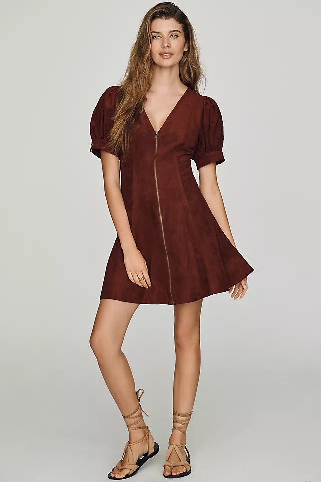 Calder Faux-Suede Mini Dress | Anthropologie (US)