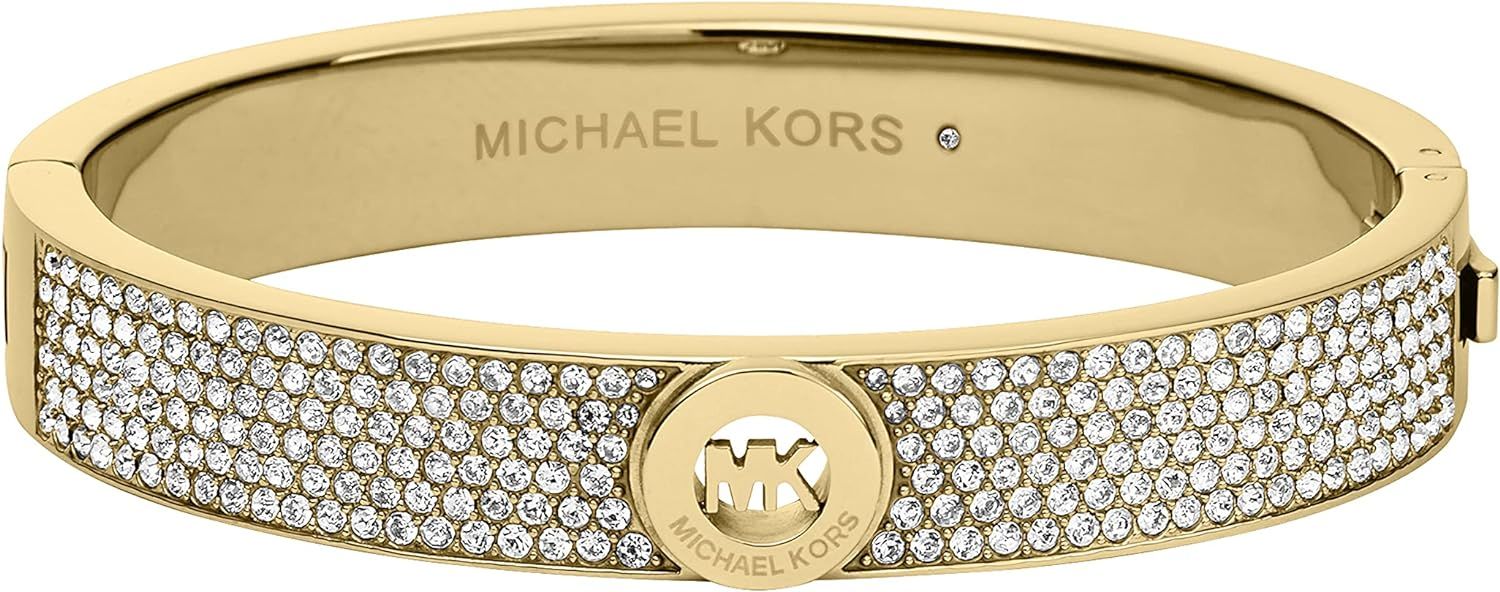 Michael Kors Women's Gold Tone Pave Fulton Hinge Bangle Bracelet (Model: MKJ3998710) | Amazon (US)