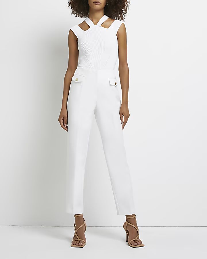 White cigarette trousers | River Island (UK & IE)