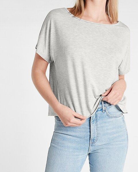 Relaxed Boxy Bateau Neck Tee | Express