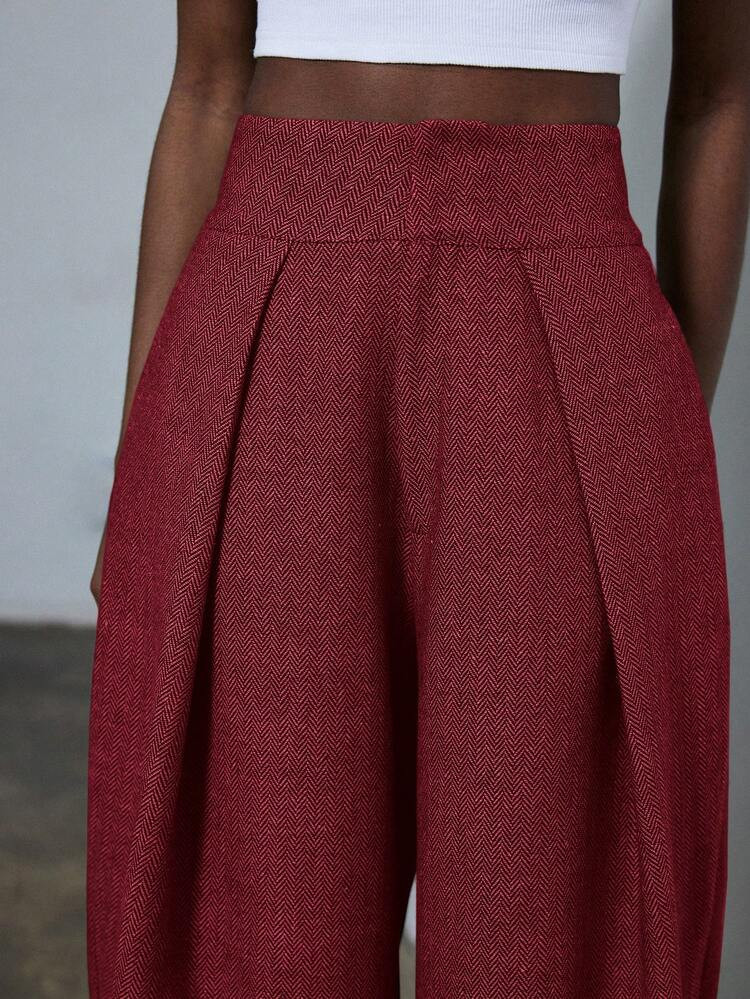 Aveloria Modichic New Stylish Design Casual Pleated Loose Wide-Leg Suit Pants, Versatile For Commuting | SHEIN