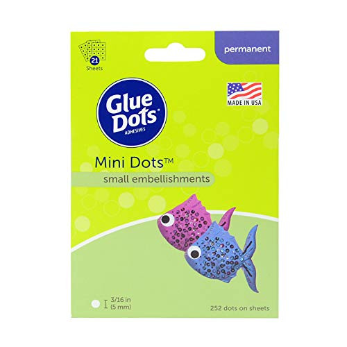 Glue Dots Double-Sided Permanent Mini Dots, 3/16'', Clear, Pack of 252 (33709-FC), Multicolor | Amazon (US)