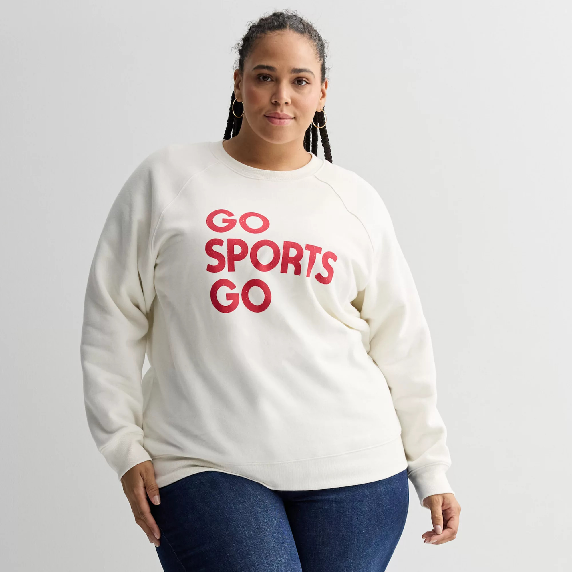 Plus Size Sonoma Goods For Life® Fleece Crew Neck Graphic Sweatshirt | Kohl's