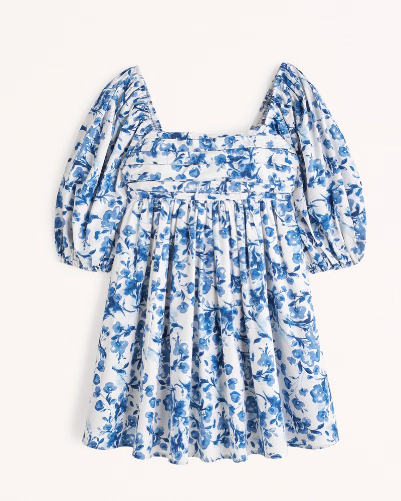 Women's Emerson Ruched Puff Sleeve Mini Dress | Women's New Arrivals | Abercrombie.com | Abercrombie & Fitch (US)