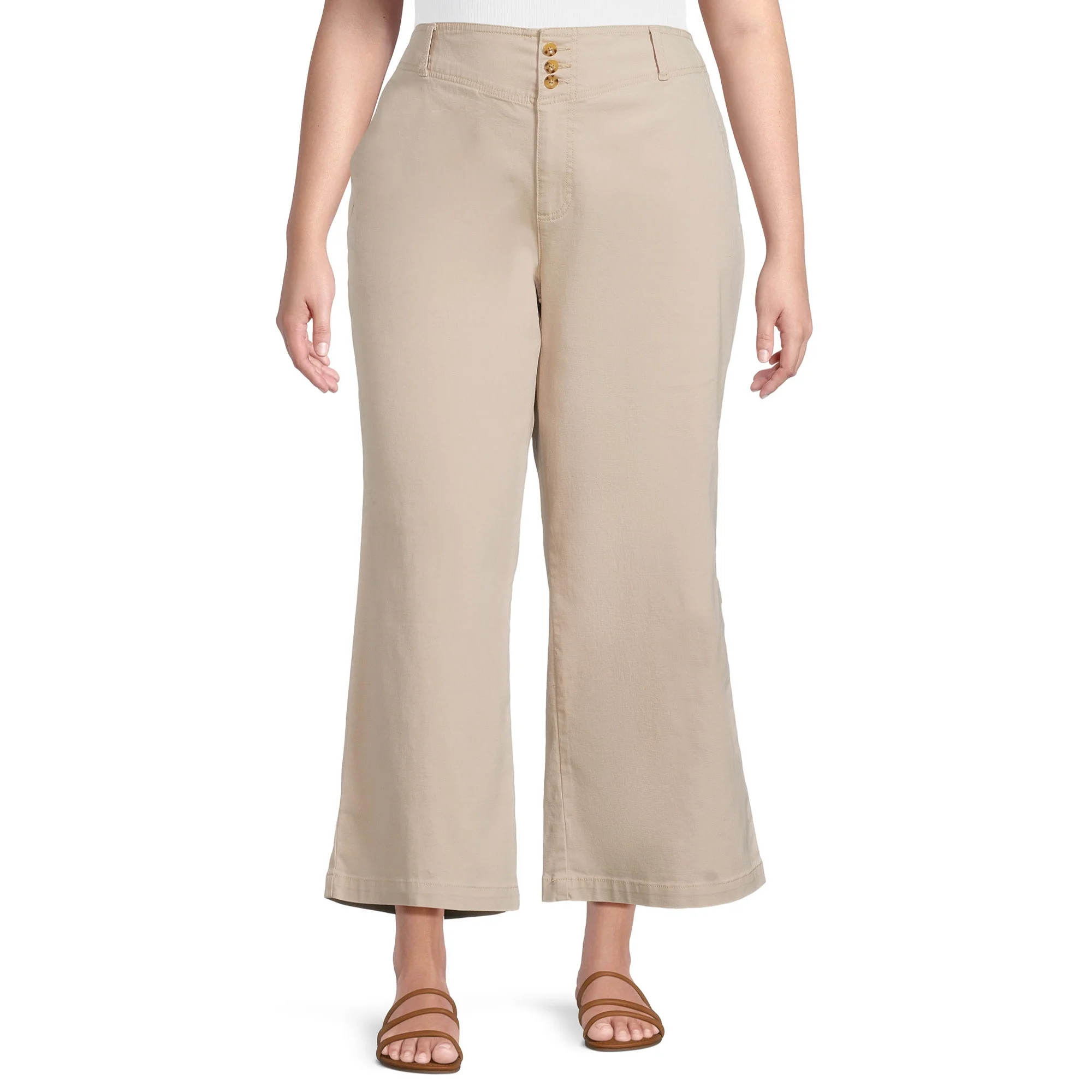 Terra & Sky Women's Plus Size Wide Leg Pants | Walmart (US)