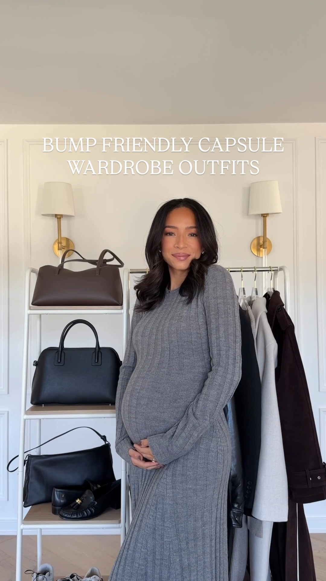 How to style capsule wardrobe: bump friendly edition! So many ways to mix these pieces for tons of fall outfits 🤎 sizing below 👇🏽 

For reference I’m 25 weeks pregnant and was a XS/S, 26/2 pre-pregnancy

Grey dress - S
White t-shirt - S (size up for more length)
Black turtleneck- S (size up for more length)
Brown sweater - S (fits oversized)
Cream sweater - M
Grey cardigan - S 
Wool coat - M
Leather Jacket - M
Suede Coat - M
Sweater dress - S
Jeans - 29
Black pants - M
Maternity leggings - S 
Blazer isn’t exact as it’s old! Anything oversized will work!

Fall capsule wardrobe
Closet staples
Closet essentials 
Fall fashion
Fall outfits
Bump friendly capsule wardrobe
Sweater dress
Work outfits 

#LTKStyleTip #LTKWorkwear #LTKBump