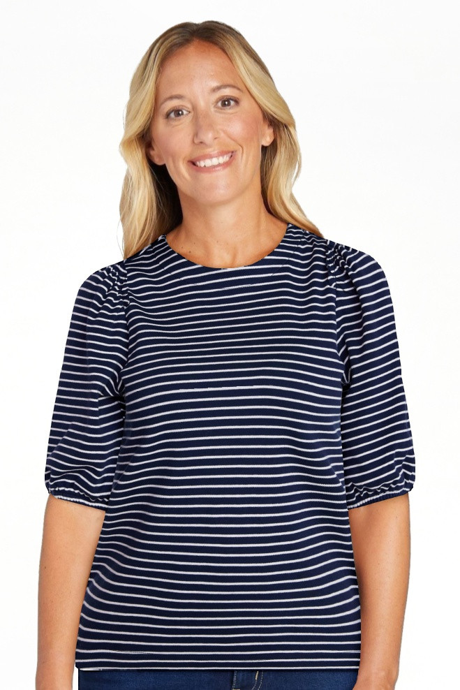 Time and Tru Women's Cotton Crewneck Tee with Puff Sleeves, Sizes XS-XXXL | Walmart (US)