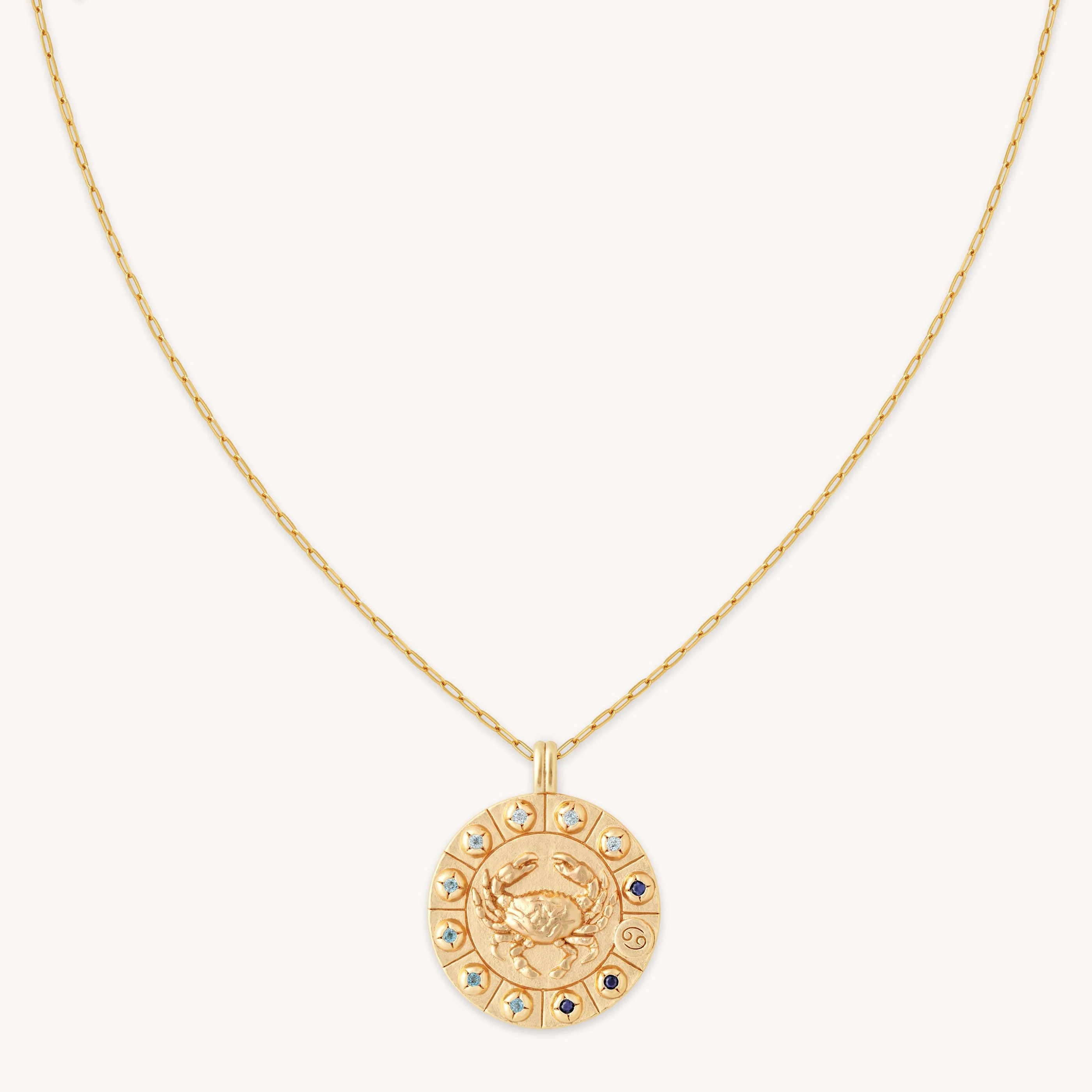 Cancer Gold Zodiac Bold Pendant | Astrid & Miyu Necklaces | Astrid & Miyu US