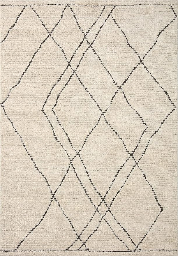 Loloi Fabian Collection FAB-02 Ivory/Charcoal 7'-10" x 7'-10" Square Area Rug | Amazon (US)