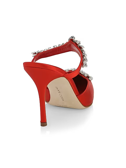 Lurum Crystal-Embellished Satin Mules | Saks Fifth Avenue