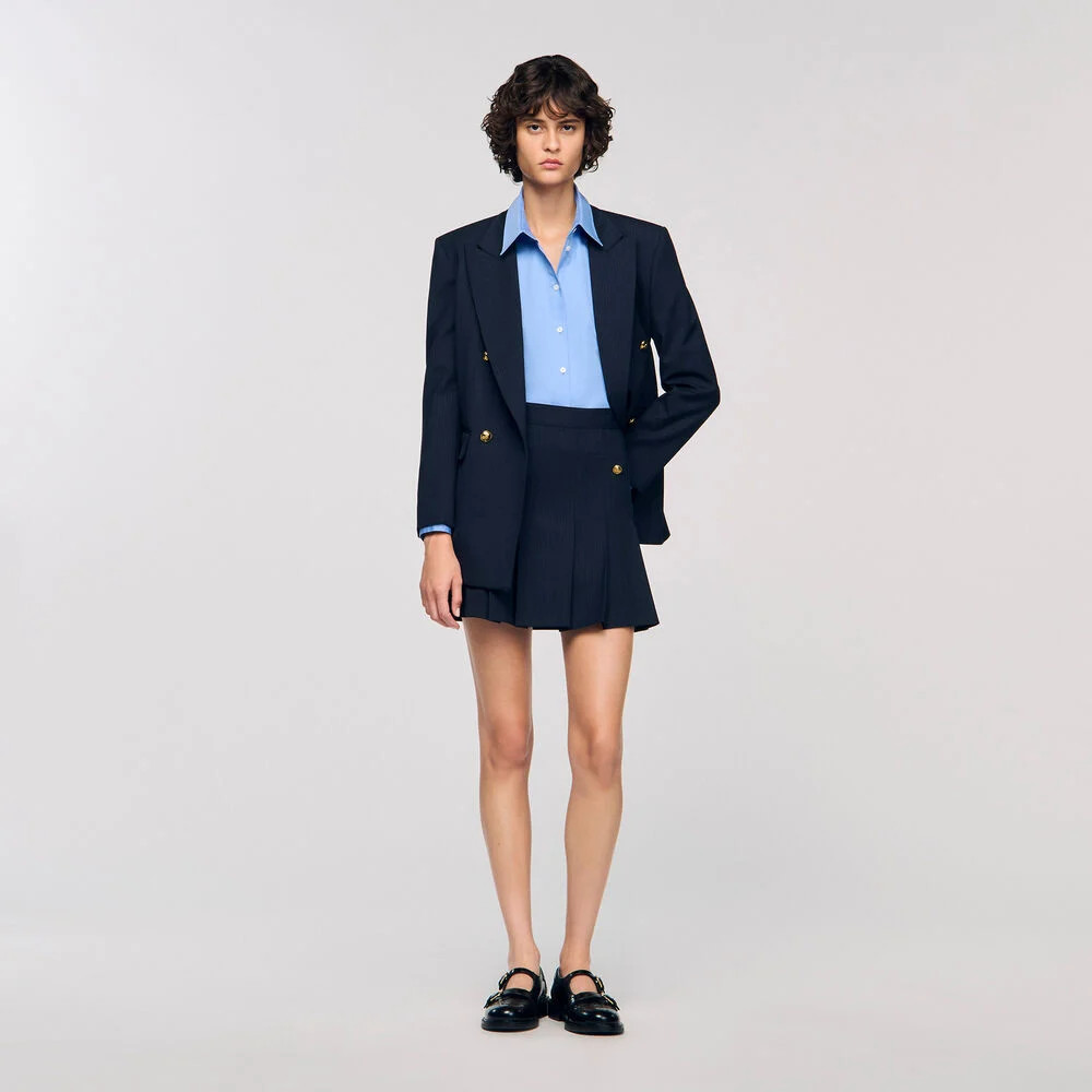 Mini striped pleated skirt | Sandro US | Sandro-Paris US