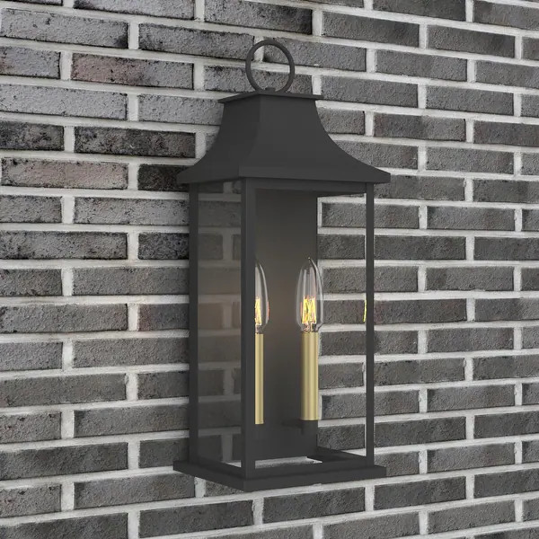 Maxax Black Metal Outdoor Wall Light - Black | Bed Bath & Beyond