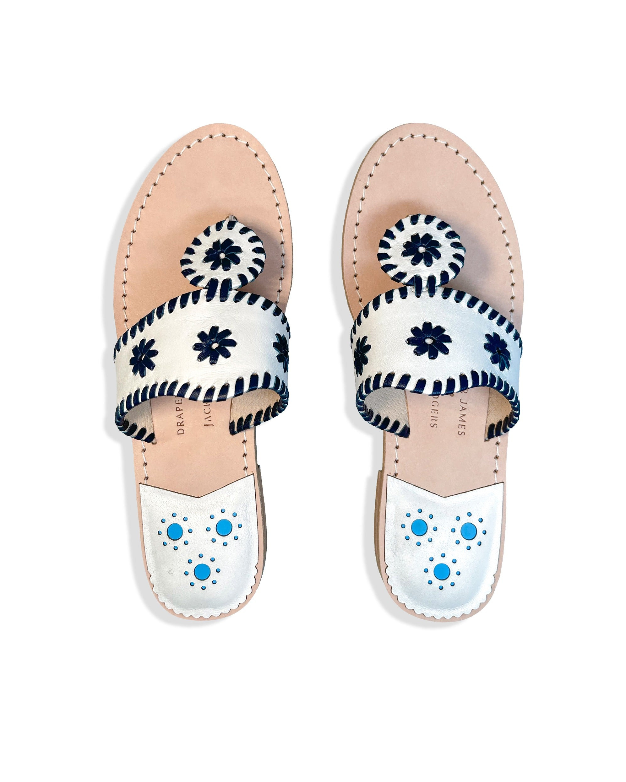 DJ x Jack Rogers Classic Sandal in White | Draper James (US)