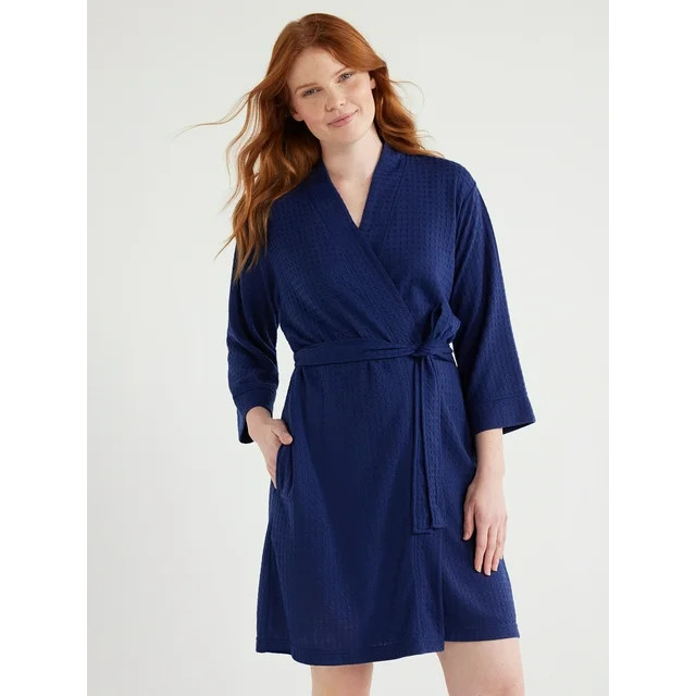 Joyspun Women’s Waffle Kimono Robe, Sizes S to 3X | Walmart (US)