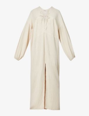 Philomene puffed-sleeve organic-cotton maxi dress | Selfridges