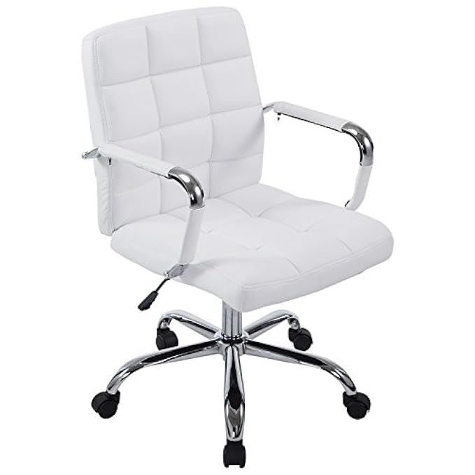 Poly and Bark Manchester Office Chair in Vegan Leather, White | Amazon (US)