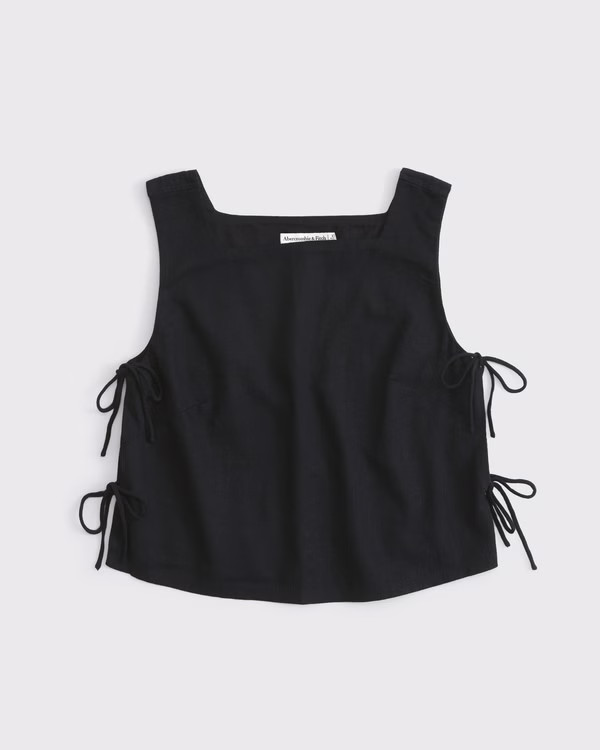 Apron Linen-Blend Set Top | Abercrombie & Fitch (US)