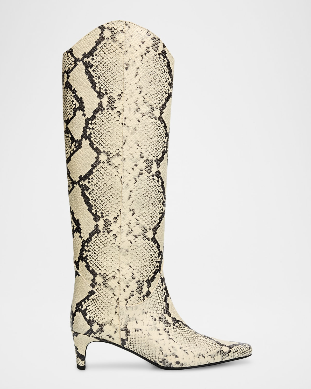 Western Wally Snake-Embossed Leather Knee-High Boots | Neiman Marcus