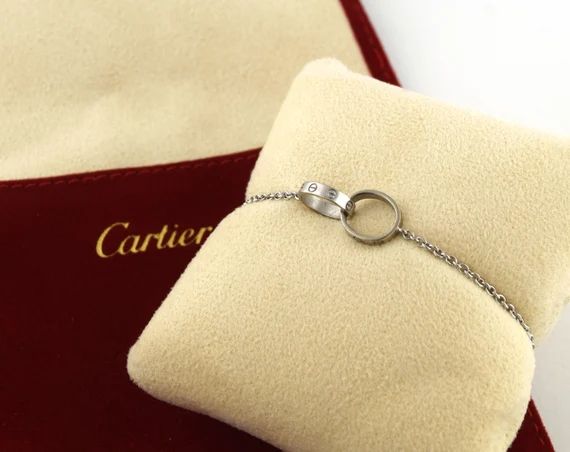 Cartier Intertwined LOVE Rings Bracelet made of 18karat White Gold (Authentic Cartier) | Etsy (US)