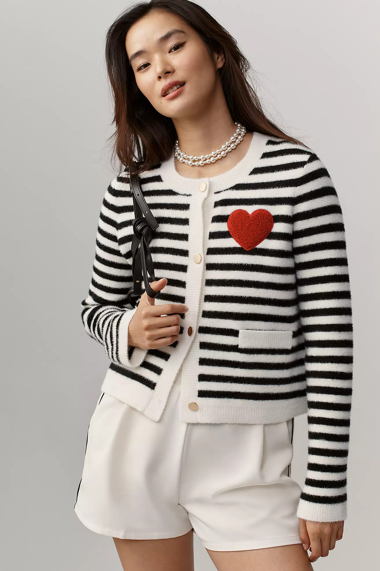 NVLT Striped Heart Knit Jacket | Anthropologie (US)