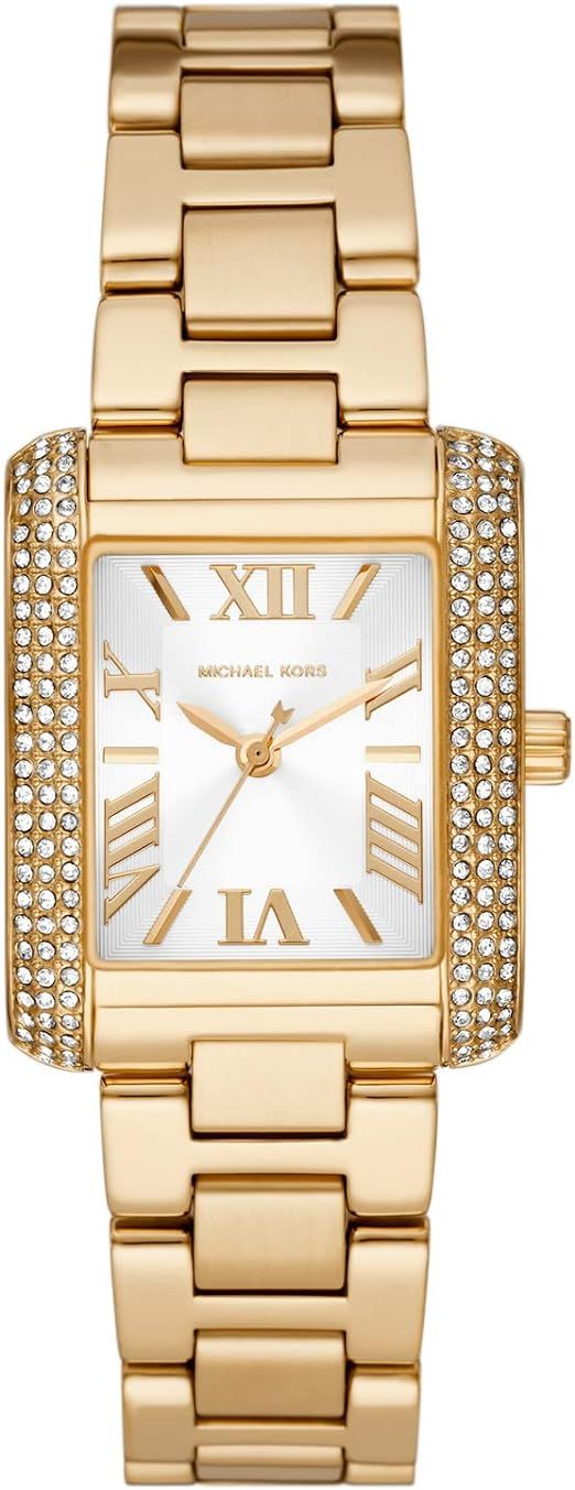 Michael Kors Emery Women's Watch, Rectangular Stainless Steel Watch for Women with Steel or Leath... | Amazon (US)