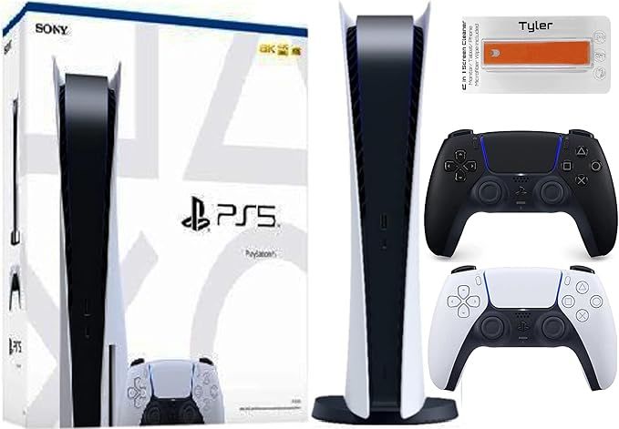 PS5 Playstation 5 Disc Version Console W/Extra Black Dualsense Controller & Tyler 2 in 1 Screen C... | Amazon (US)