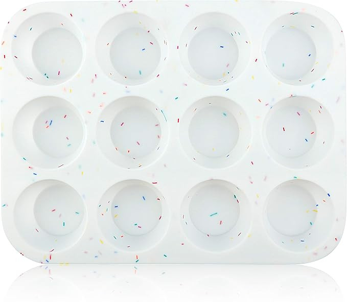 Silicone Muffin Pan Regular 12 Cups Muffin Tin for Muffin and Cupcakes Non-stick Bakeware Durable... | Amazon (US)