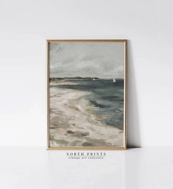 Lake House Decor Coastal Painting  Vintage Seaside Print  | Etsy Canada | Etsy (CAD)