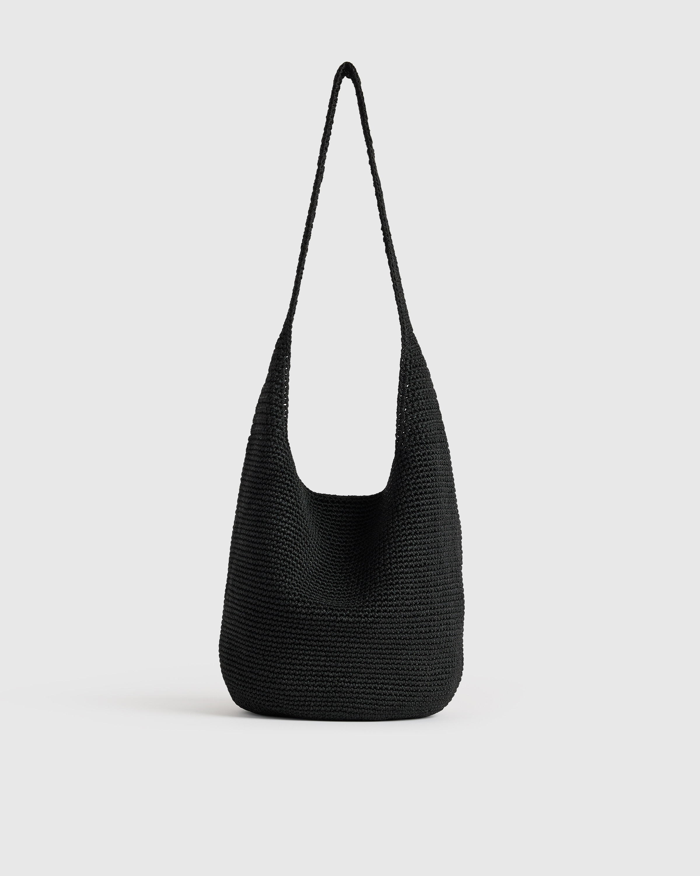 Quince | Women's Hand Crochet Hobo Shoulder Bag in Black, Recycled Polyester | Quince