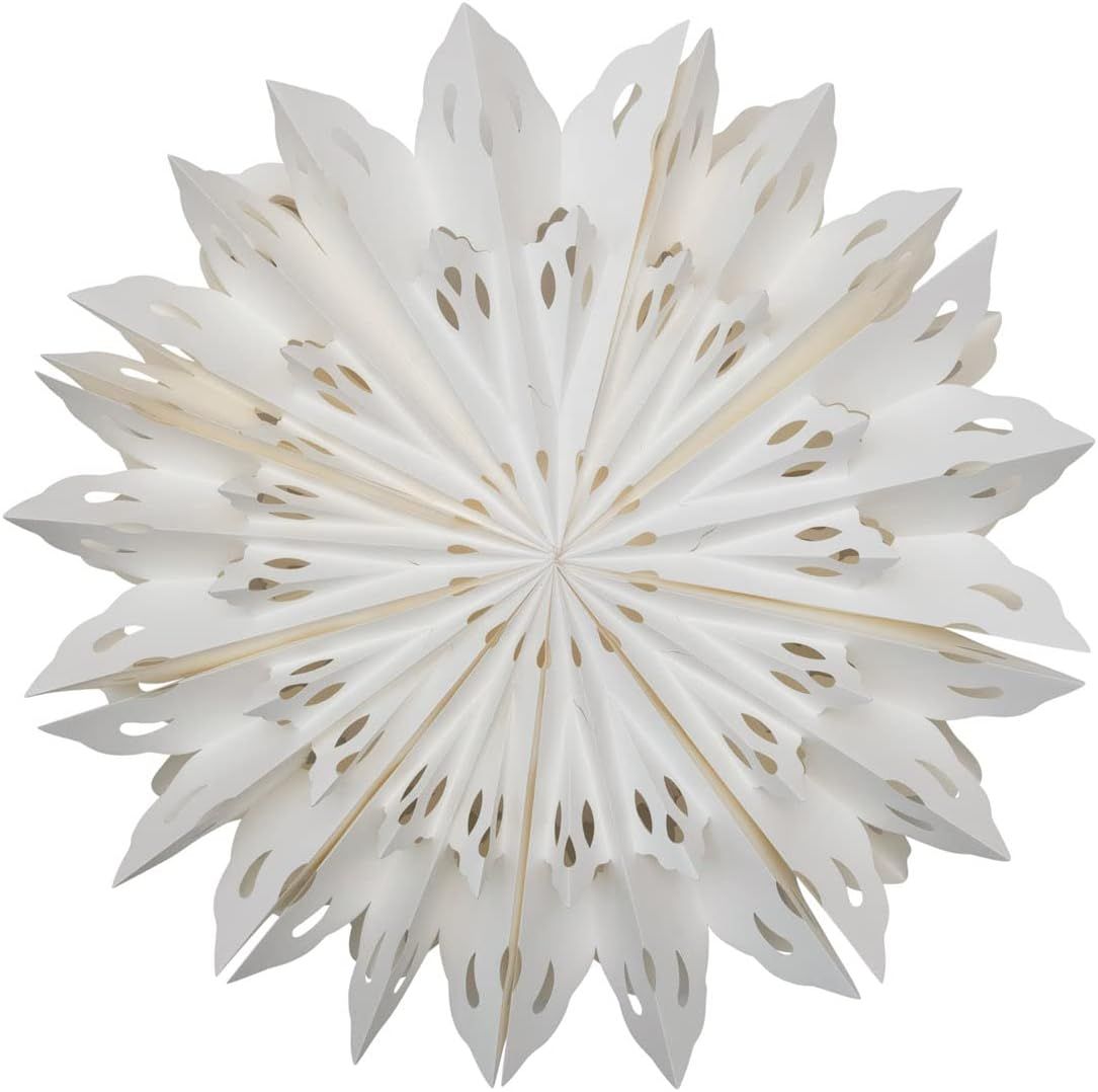 Creative Co-Op Paper Snowflake Ornament, White | Amazon (US)