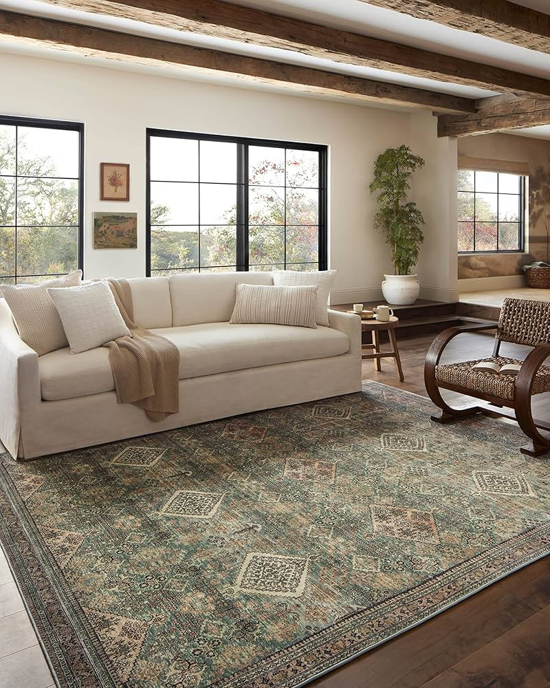 Loloi Magnolia Home by Joanna Gaines Sinclair Collection SIN-03 Turquoise/Multi 2'-0" x 5'-0", .2... | Amazon (US)