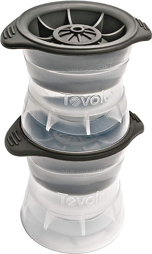 Tovolo 80-9697 Leak-Free With Silicone Sealed Lid, Anti-Tip, Set of 2 Stackable Molds for Whiskey... | Amazon (US)