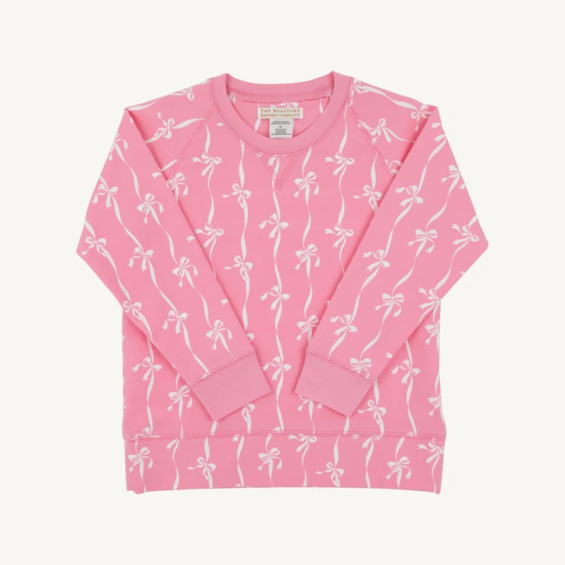 Cassidy Comfy Crewneck - Bell Court Bows (Hamptons Hot Pink) | The Beaufort Bonnet Company