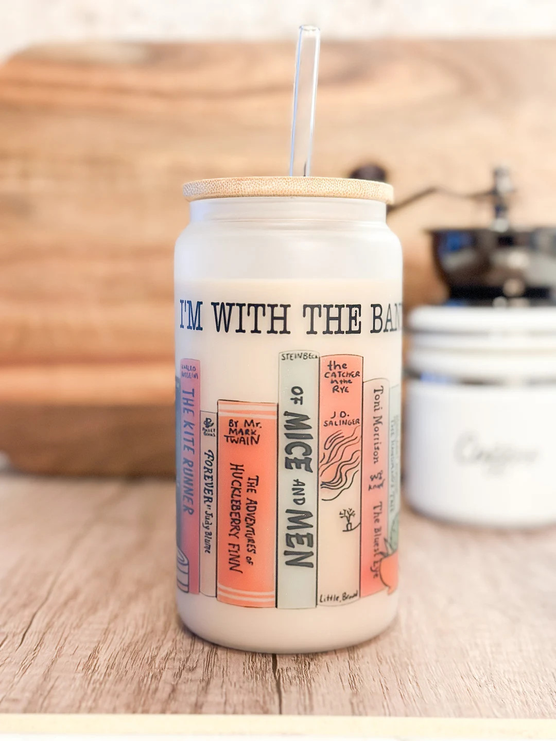 I'm With the Banned Can Glass, Banned Book Club Iced Coffee Cup, Save the Books, 16 Oz Frosted Gl... | Etsy (US)